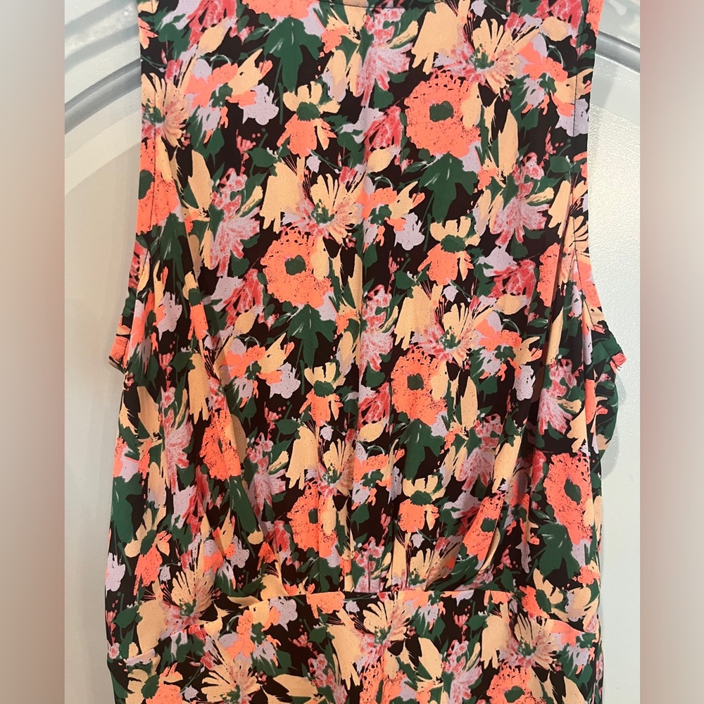 J.Crew mercantile bright Floral Sleeveless ruffle Dress. So pretty! - Picture 3 of 8